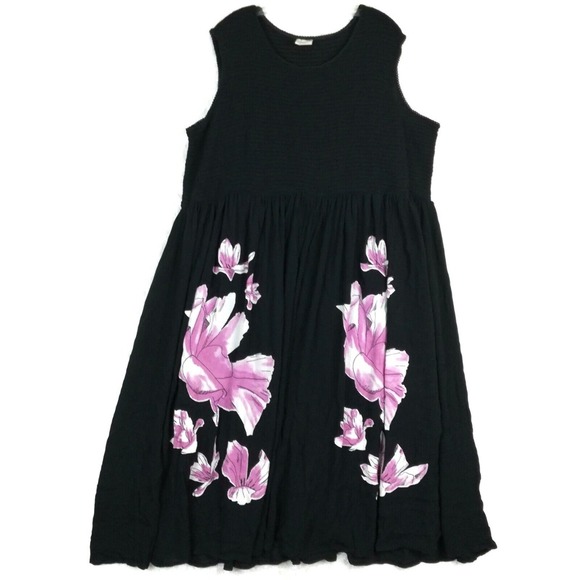 Dresses & Skirts - Bedford Fair Womens Dress Maxi Black‎ Floral Lily Sleeveless Plus 2X